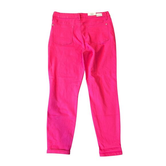 NWT JUDY BLUE Fuschia Neon Pink Daphne High Rise Slim Ankle Jeans Women's 15/32 - Picture 4 of 11